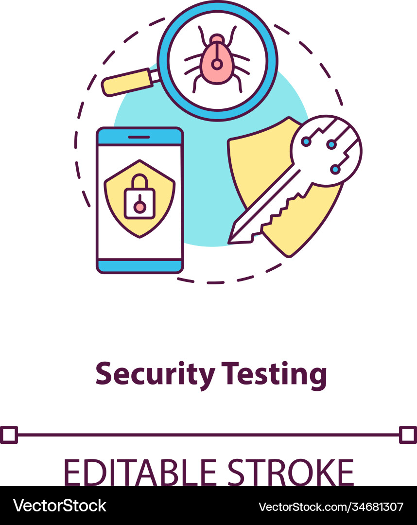 Security testing concept icon Security testing concept icon Vector Image