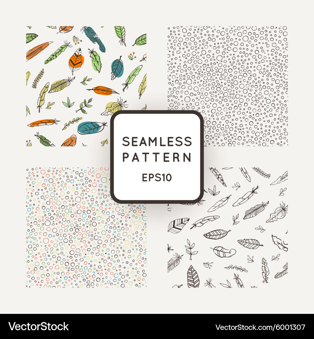Set of four abstract seamless patterns made vector image