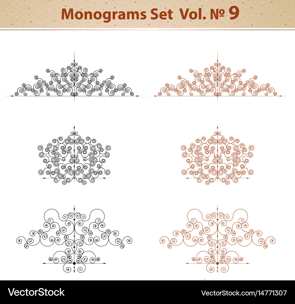 Set of ornate patterns in retro style Vector Image