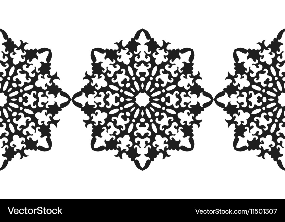 Snowflake christmas seamless pattern circular vector image