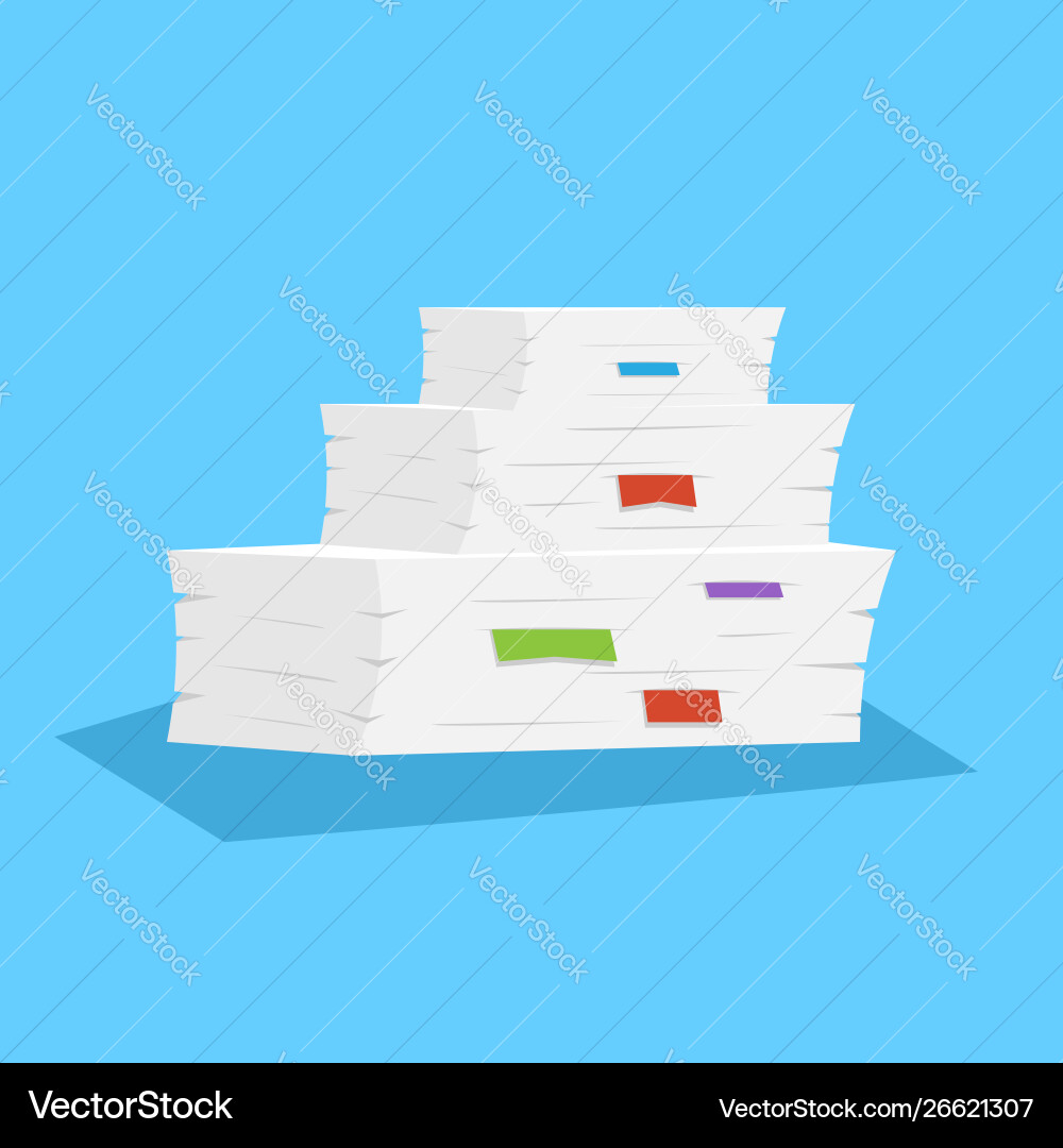 Stack papers isolated on background Stack papers isolated on background vector image