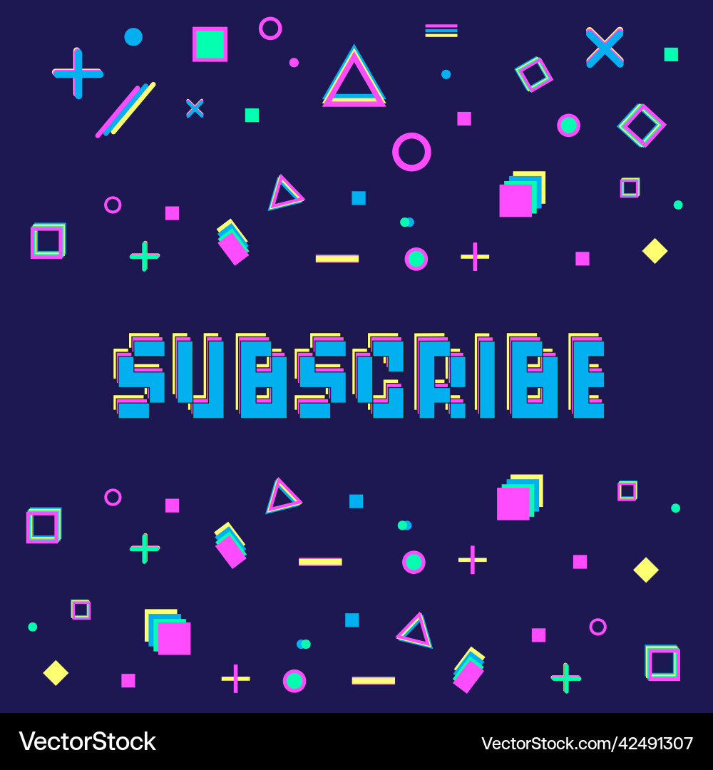 Subscribe pixel art 8-bit retro game style speech vector image