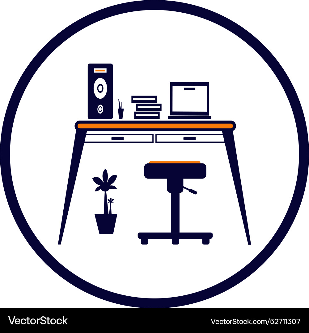 Table computer lamp pc Vector Image