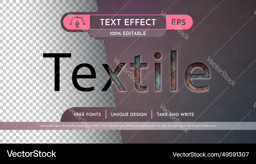 Tartan - editable text effect font style vector image