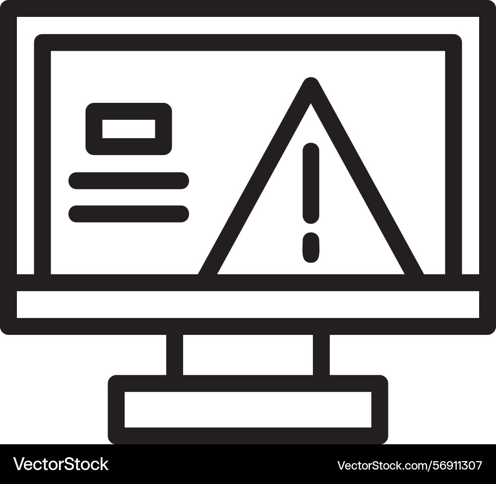 Warning linear style icon design Vector Image