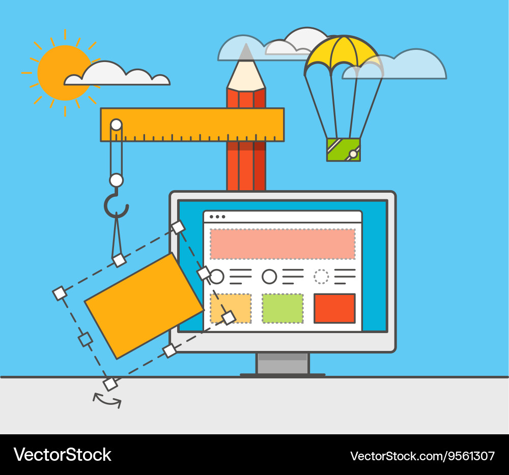 Web site constructor design concept vector image