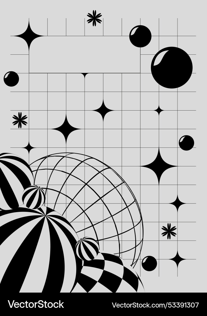 Y2k style abstract background design with strange Vector Image