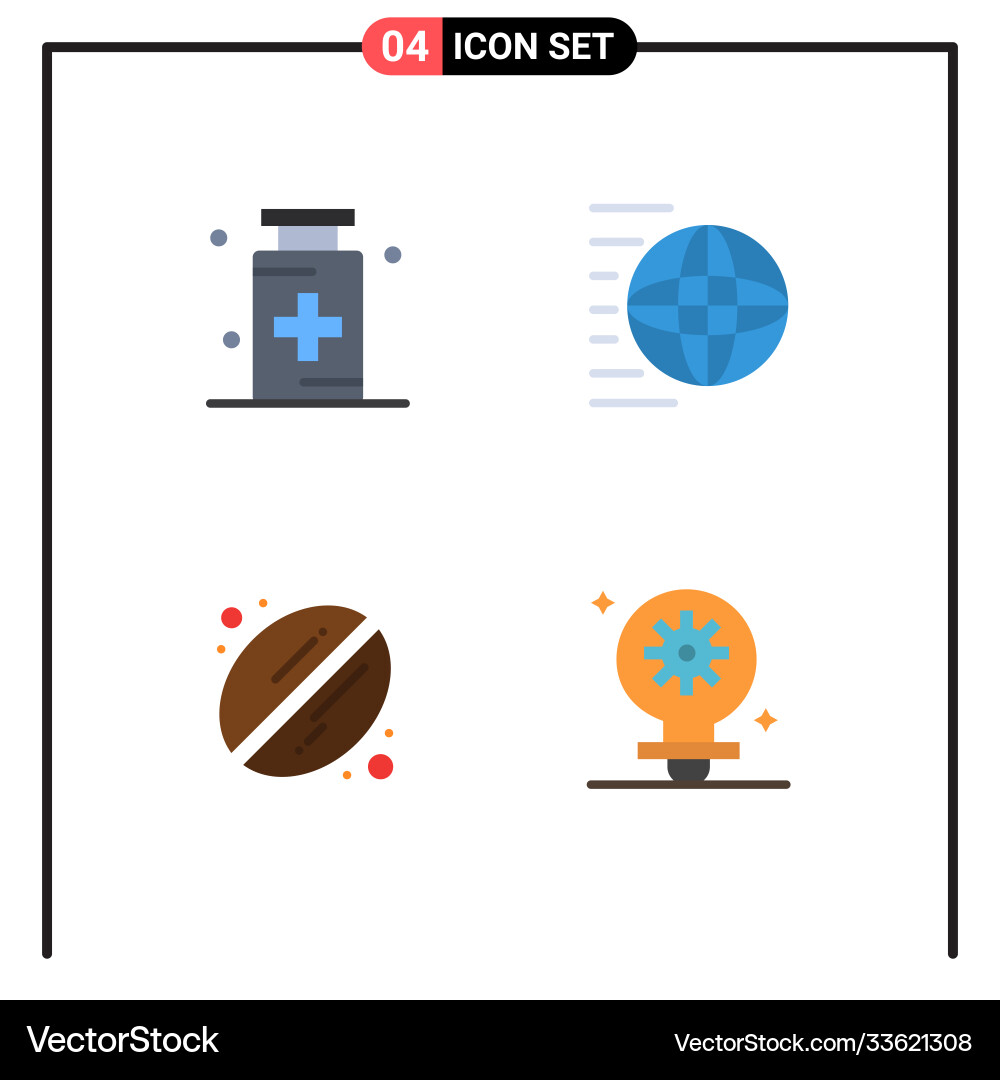 4 universal flat icons set for web and mobile Vector Image