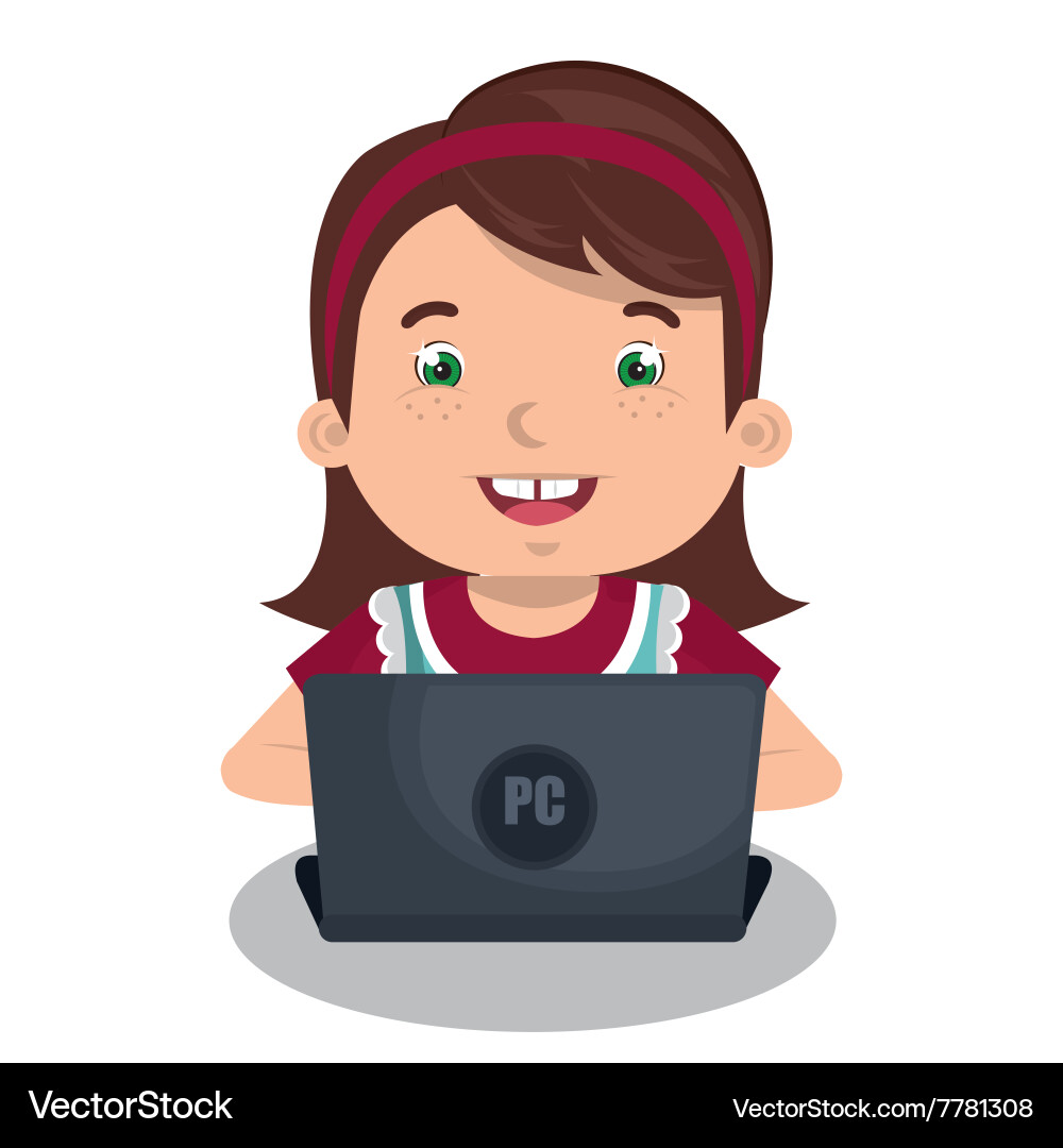 Children using computer design Vector Image