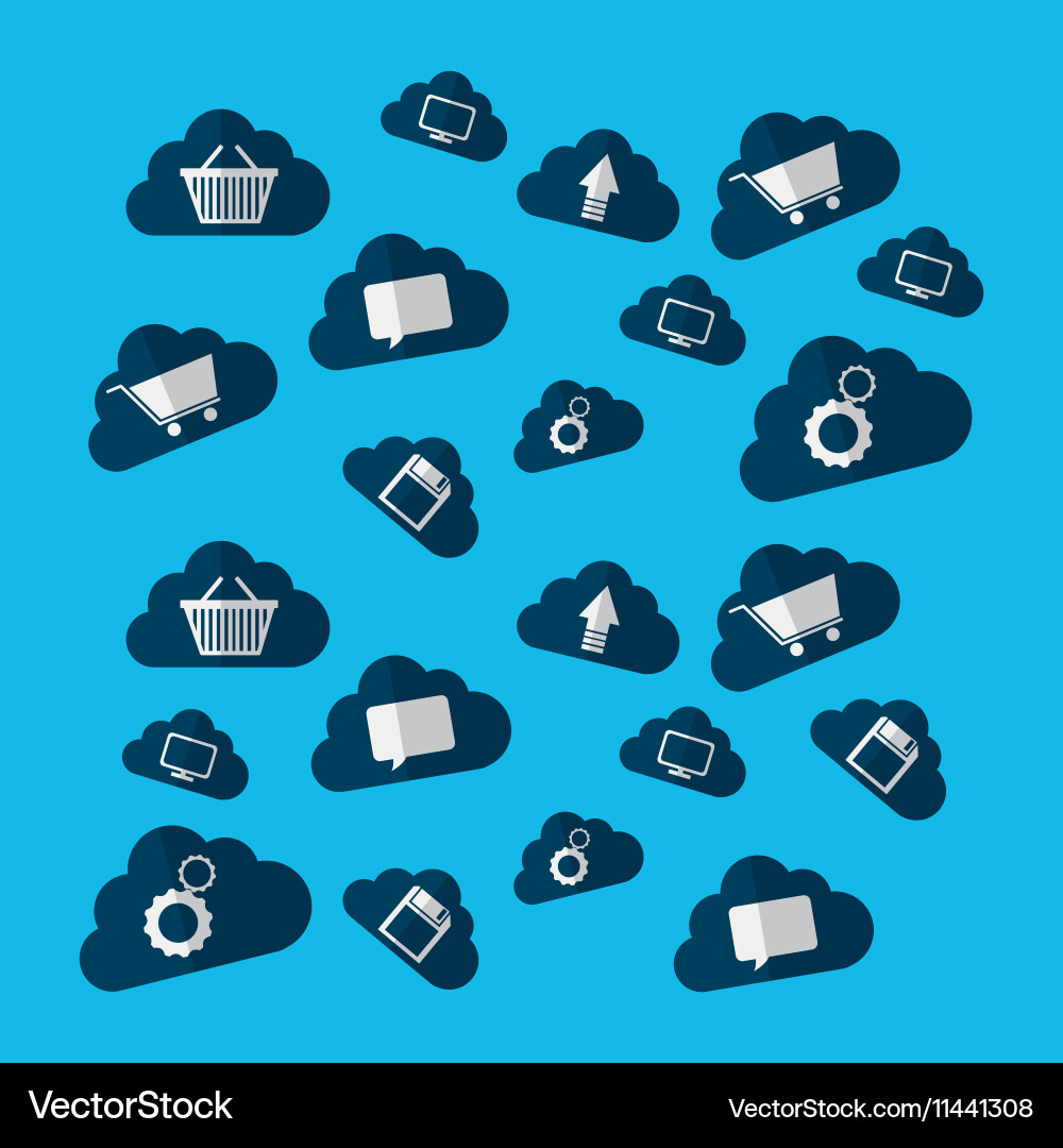 Cloud computing technology Vector Image