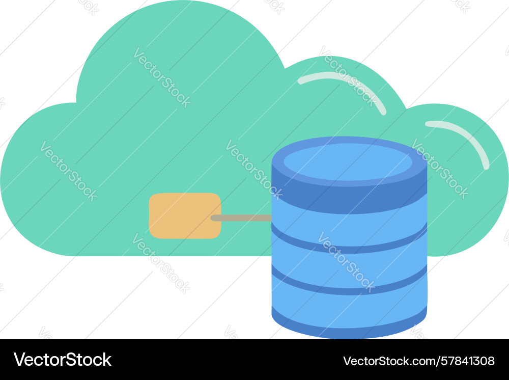 Cloud Datenbank hochladen Datenmigration Vektorbild