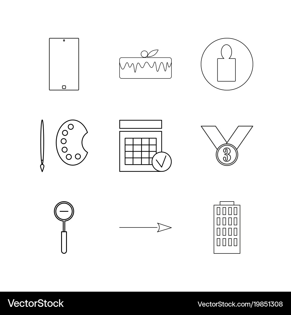 Essential linear icon set simple outline icons Vector Image