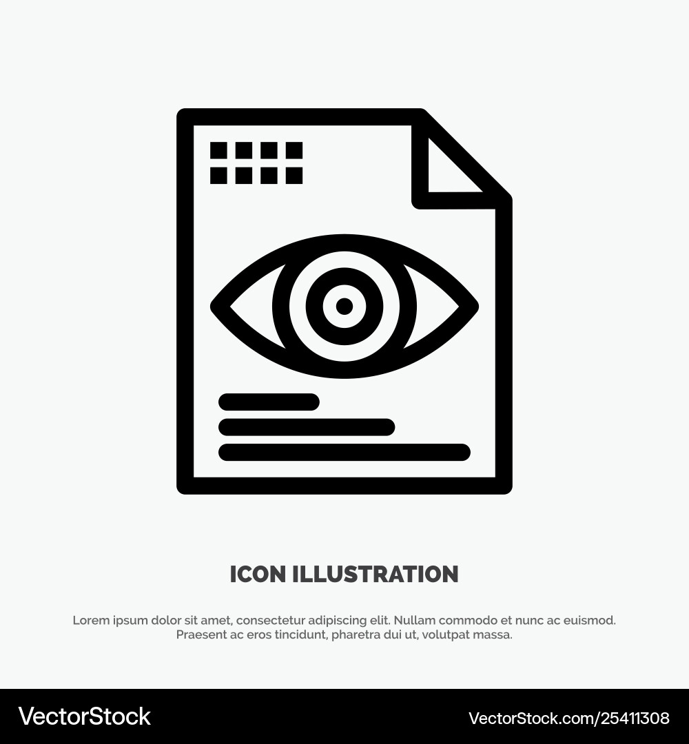 File text eye computing line icon Vector Image