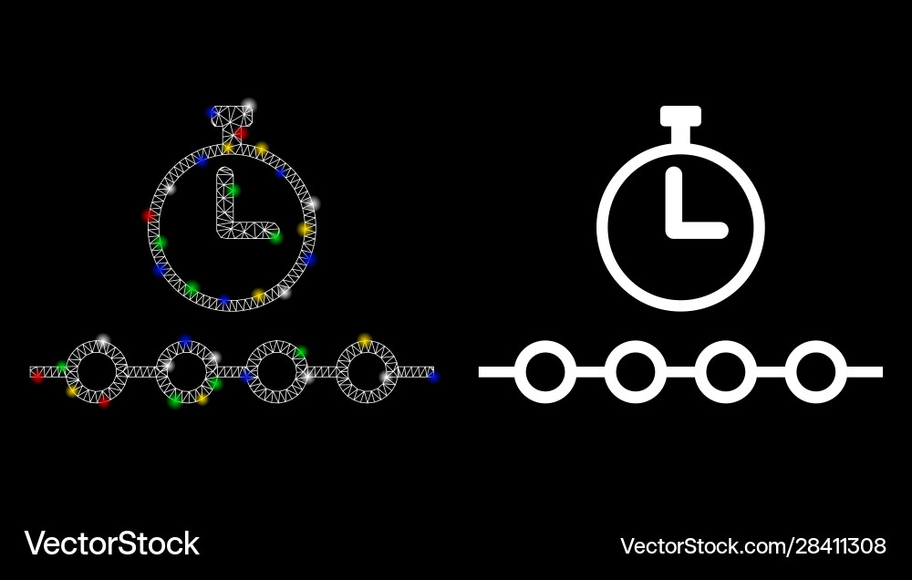 Flare mesh network marked timeline icon with Vector Image
