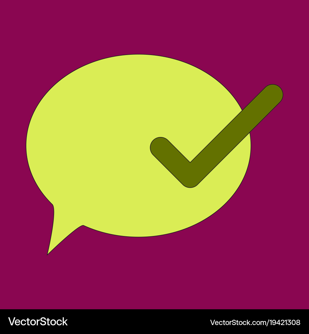 Flat check message icon Vector Image