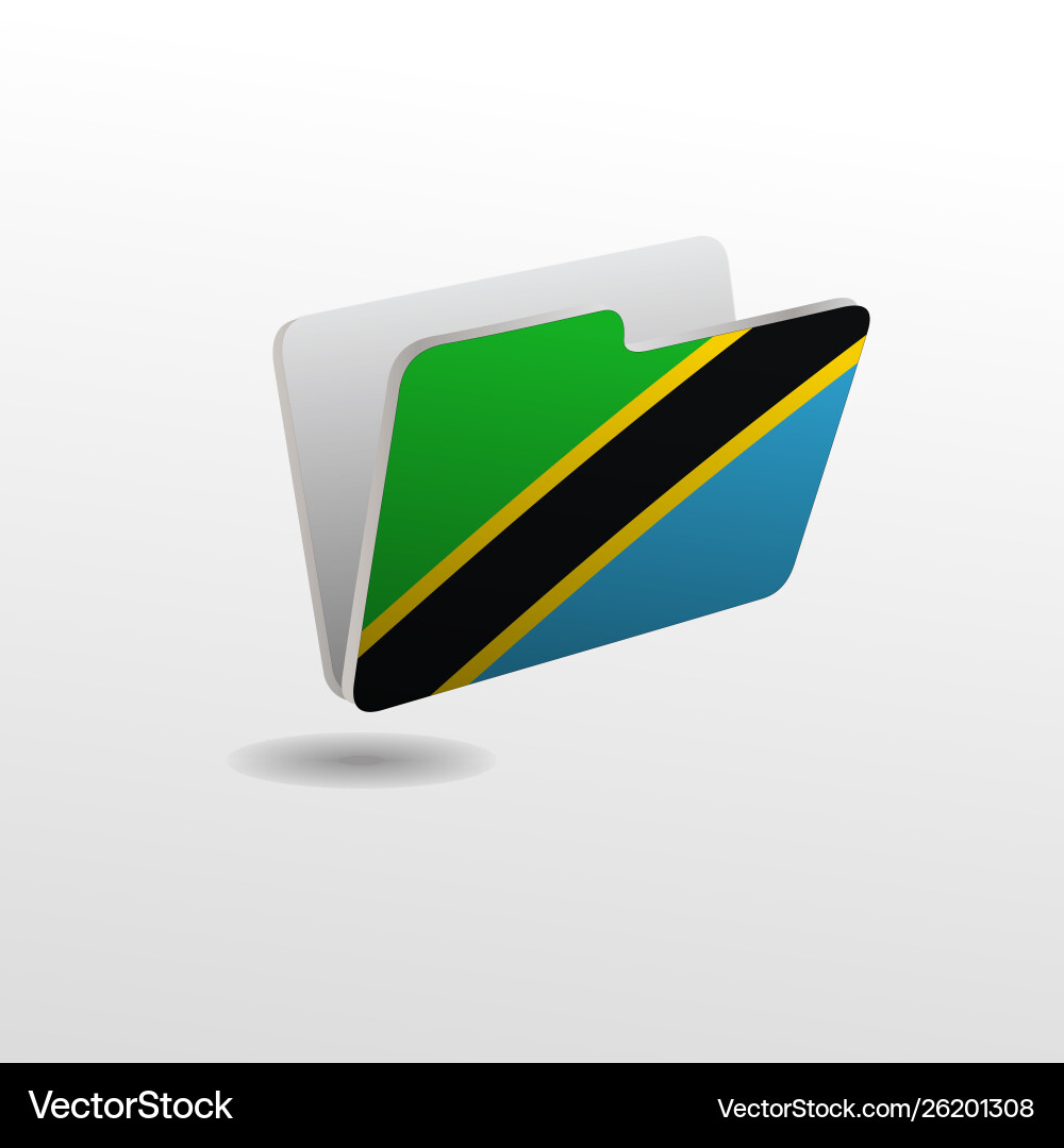 Folder with image flag tanzania Vector Image