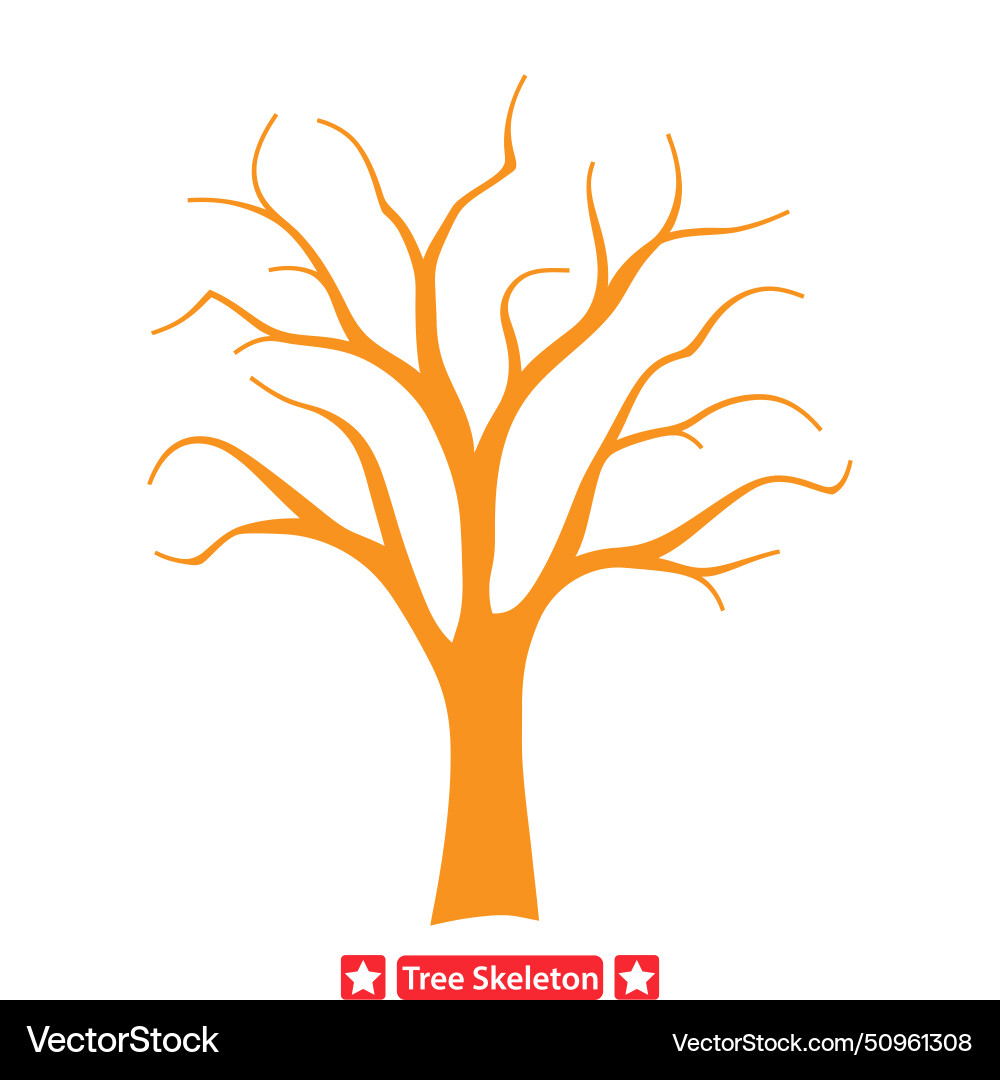 Fossilized foliage intriguing tree skeleton art Vector Image