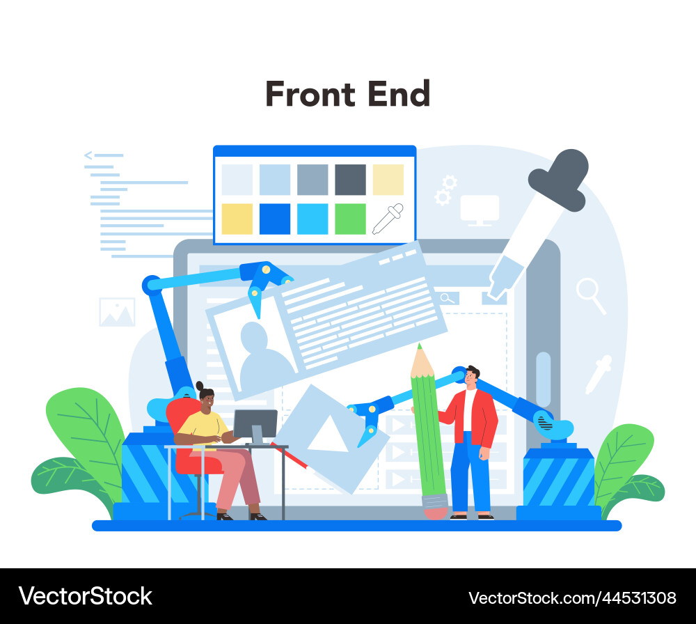 Frontend development concept website interface Frontend development concept website interface vector image