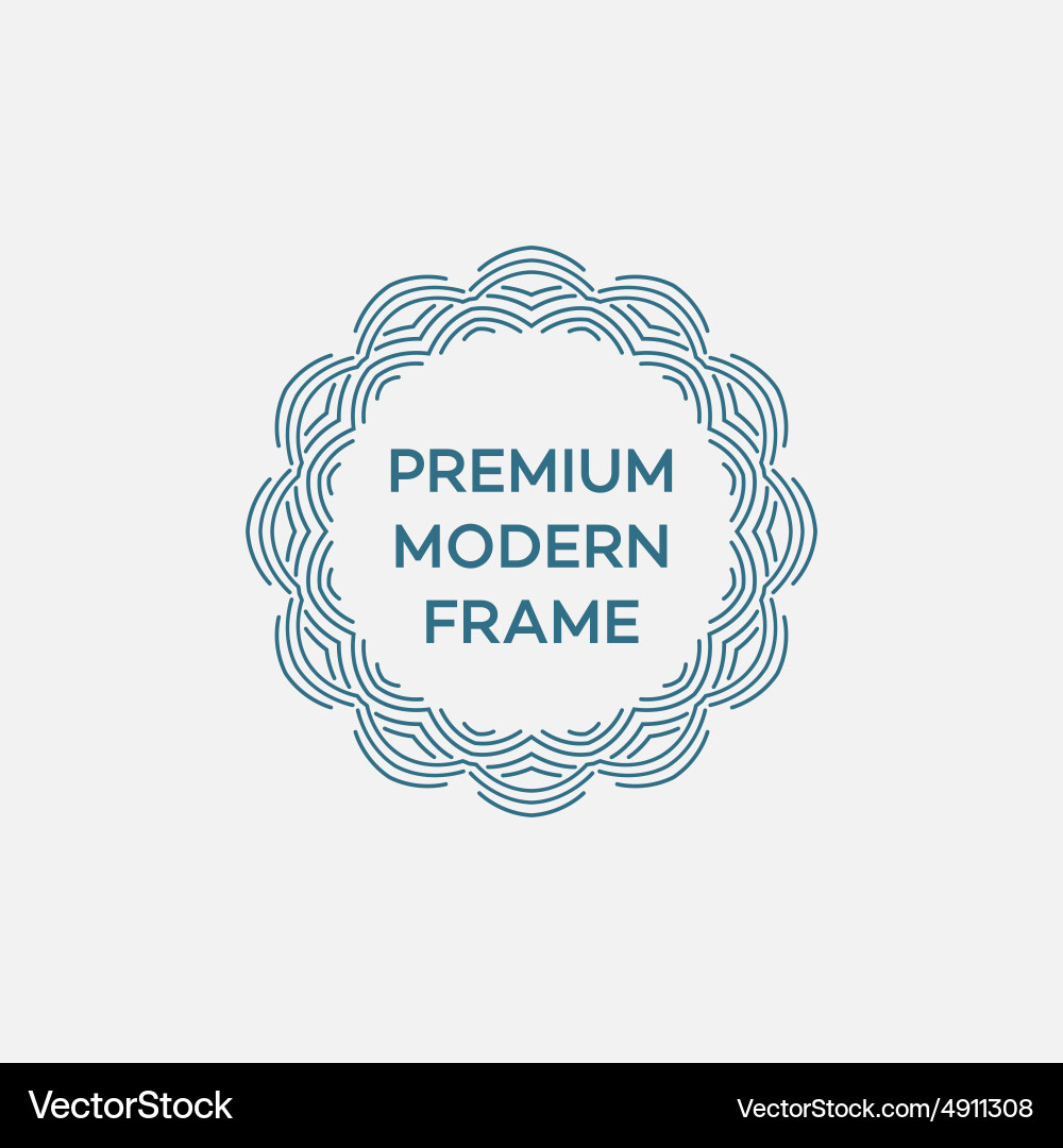 Geometric frame in mono line style Vector Image