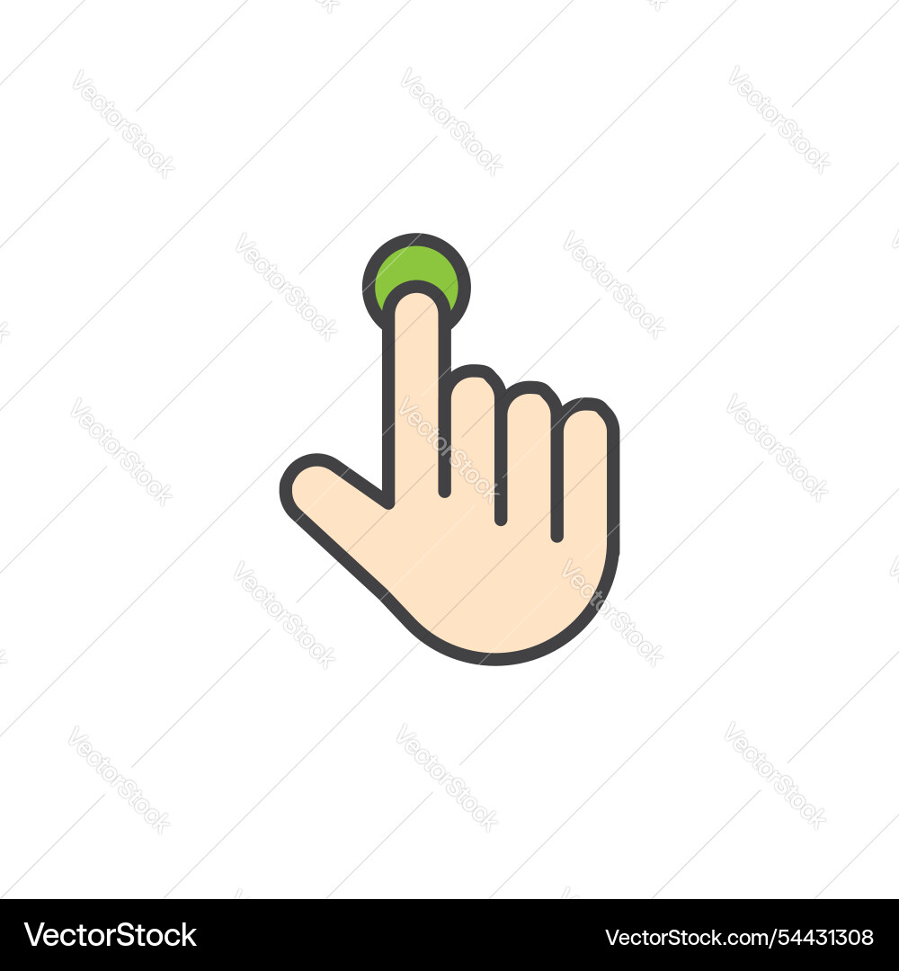 Hand pointer icon in colored version vector image