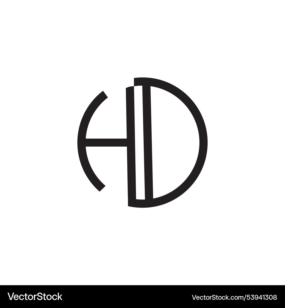 Hd logo letter initial design template line circle