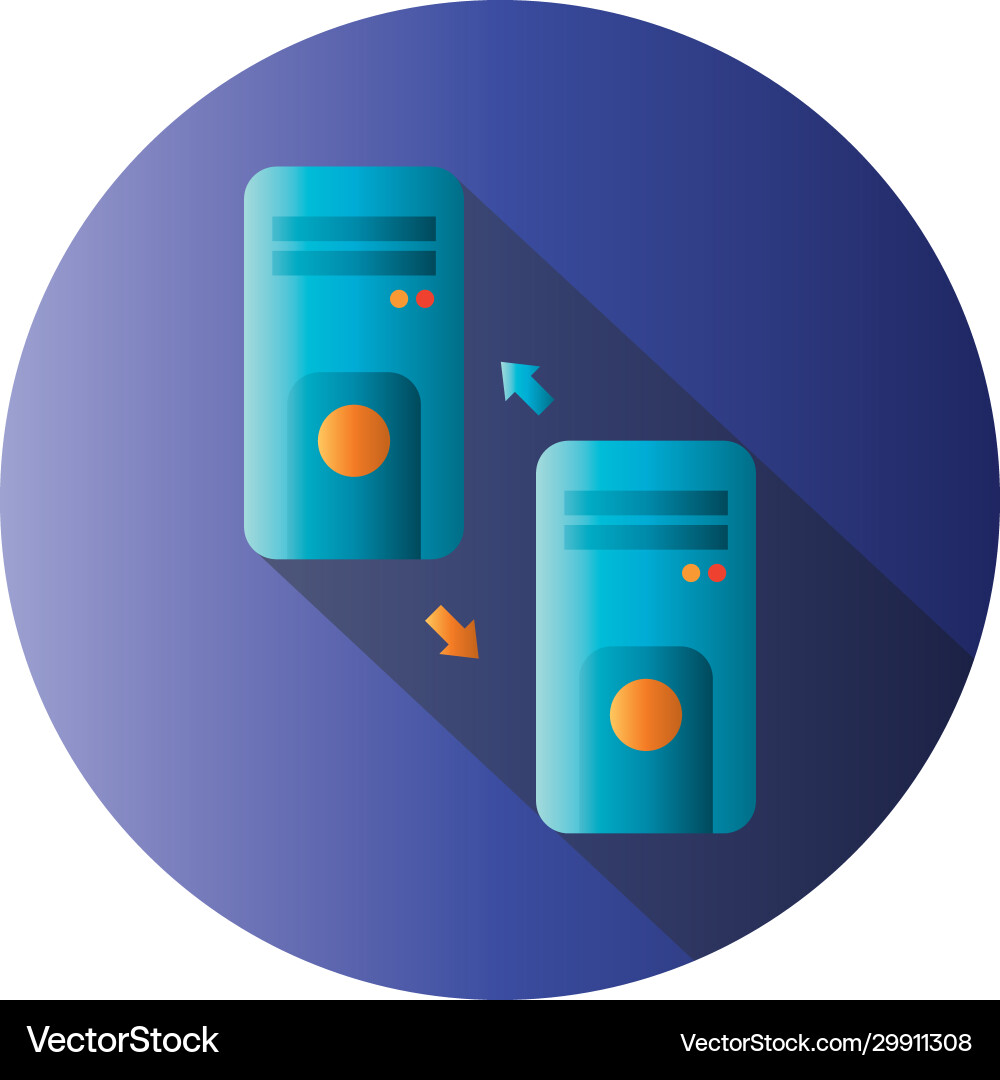 Isolated cpu with arrows block gradient style icon Vector Image