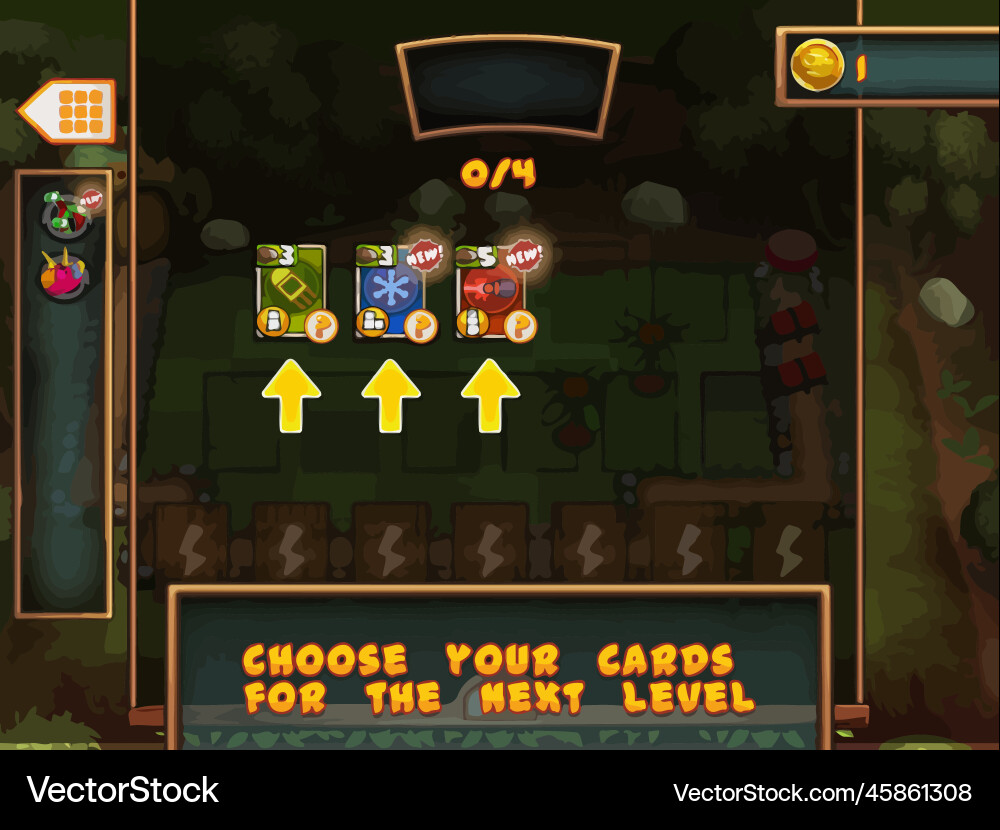 Komplettes Set von Level-Taste Spiel ui Pop-up-Symbol vektorbild