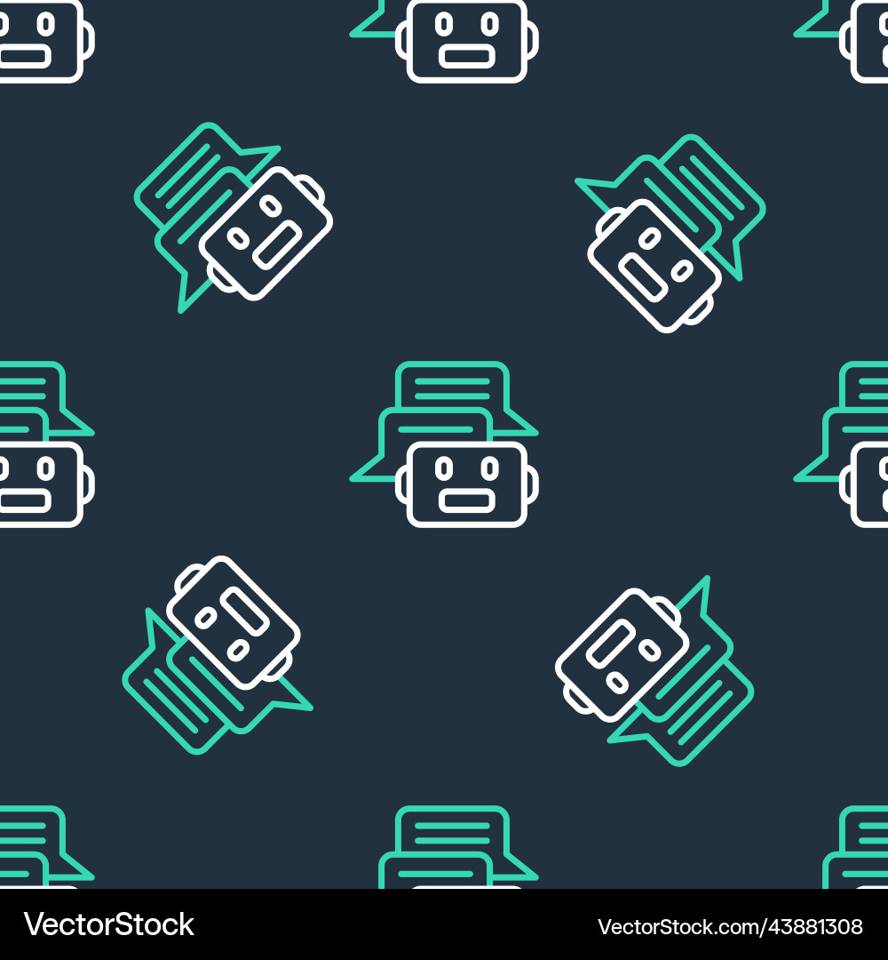 Line chat bot icon isolated seamless pattern Line chat bot icon isolated seamless pattern vector image