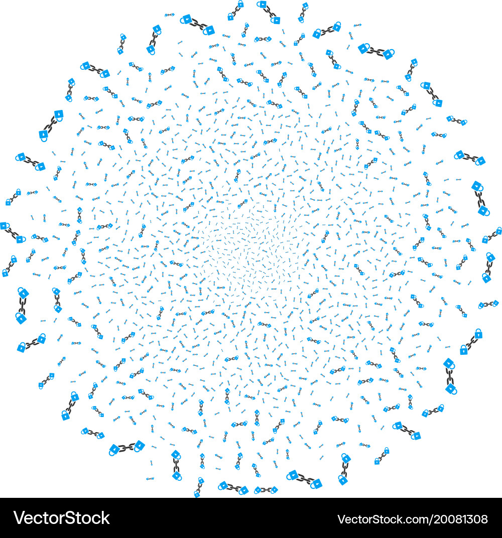 Lock blockchain fireworks sphere Vector Image