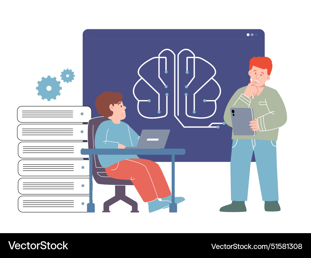 Machine learning engineer ai artificial Machine learning engineer ai artificial vector image