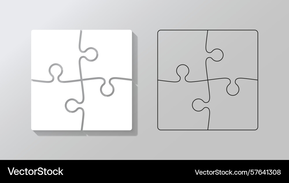 Puzzle pieces set scheme for thinking game jigsaw Puzzle pieces set scheme for thinking game jigsaw vector image