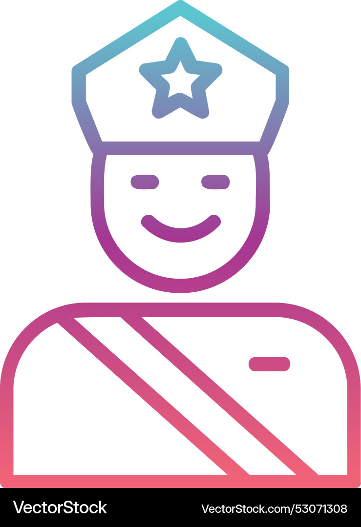 Security guard line gradient design Vector Image