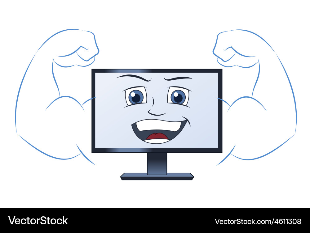 Smiling powerful computer vector image
