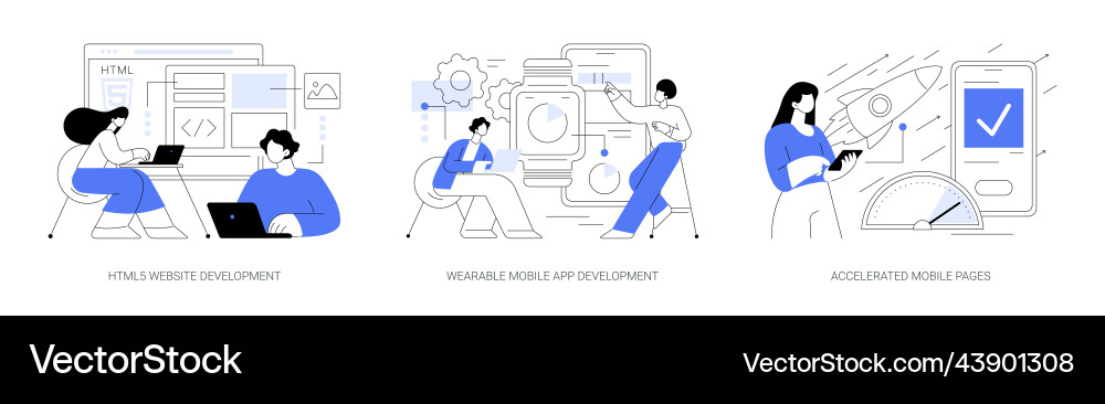 Software and frontend development abstract concept Software and frontend development abstract concept vector image