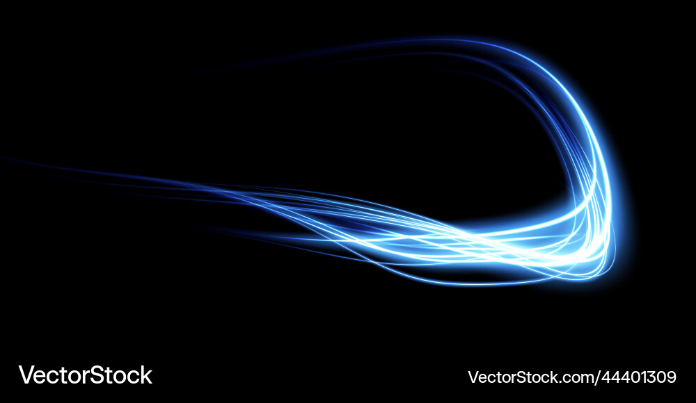 Abstract light lines of movement and speed in blue Abstract light lines of movement and speed in blue vector image