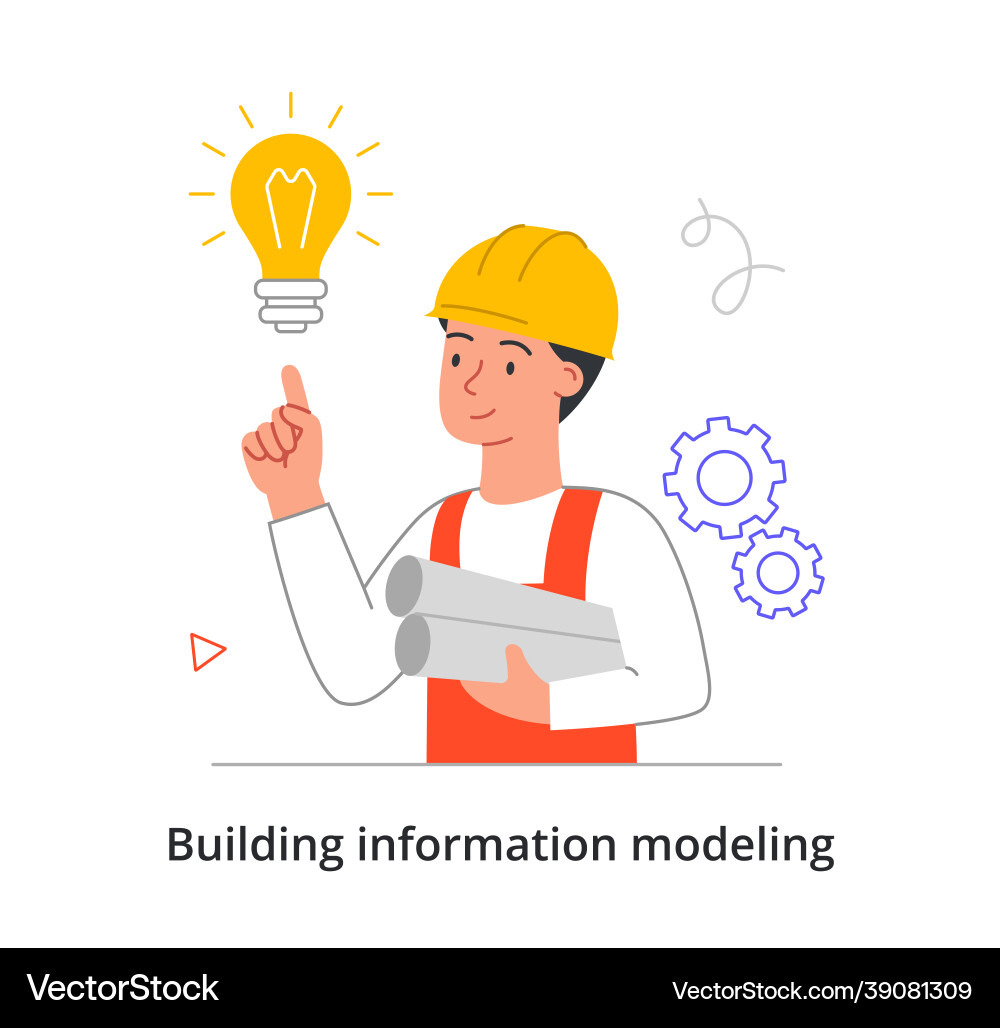 Building information modeling concept Building information modeling concept vector image