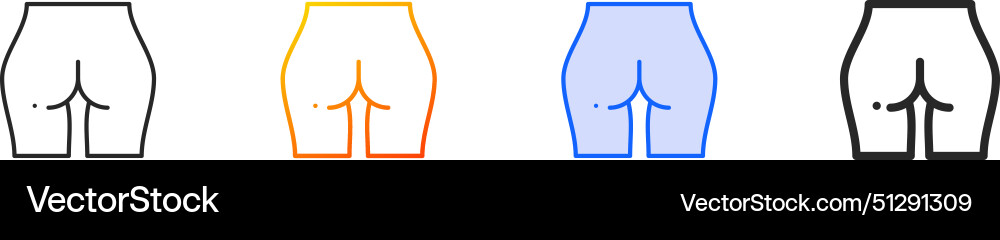 Buttocks iconthin linear gradient blue stroke Vector Image