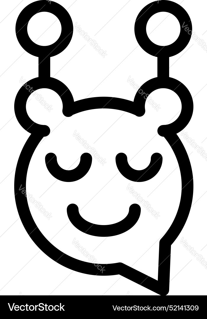 Chatbot having a rest with eyes closed smiling Chatbot having a rest with eyes closed smiling vector image