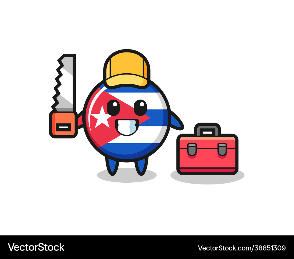 Cuba Flag Badge Charakter als Holzarbeiter Cuba Flag Badge Charakter als Holzarbeiter vektorbild
