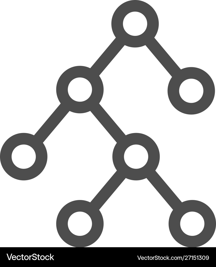 Flat binary tree icon Flat binary tree icon Vector Image