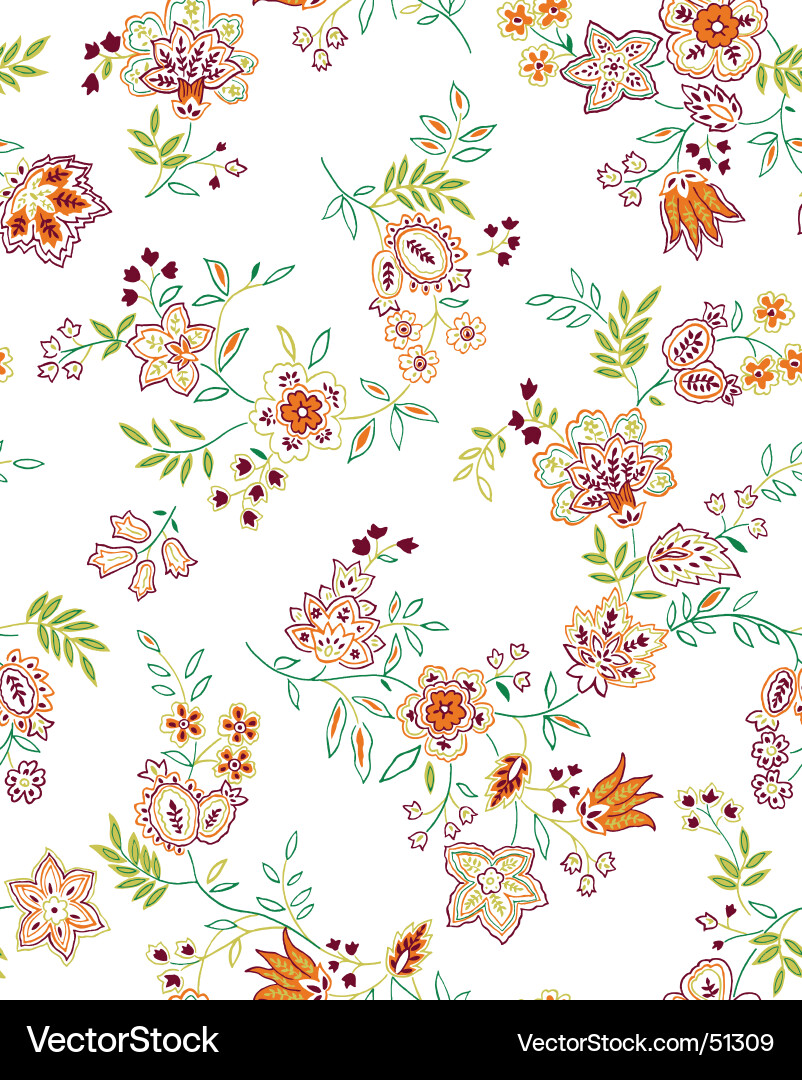 Floral Scroll Pattern vector image