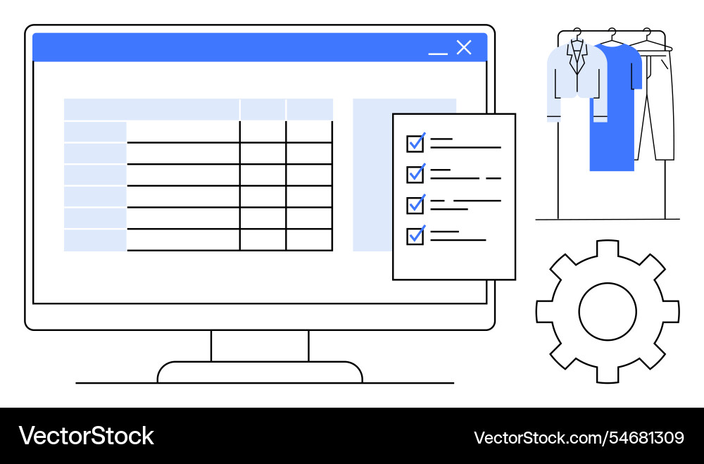 Inventory management system dashboard with task Inventory management system dashboard with task Vector Image