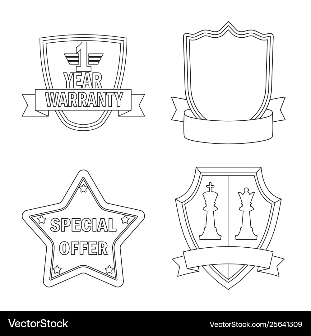Isolated object emblem and badge logo set Isolated object emblem and badge logo set vector image