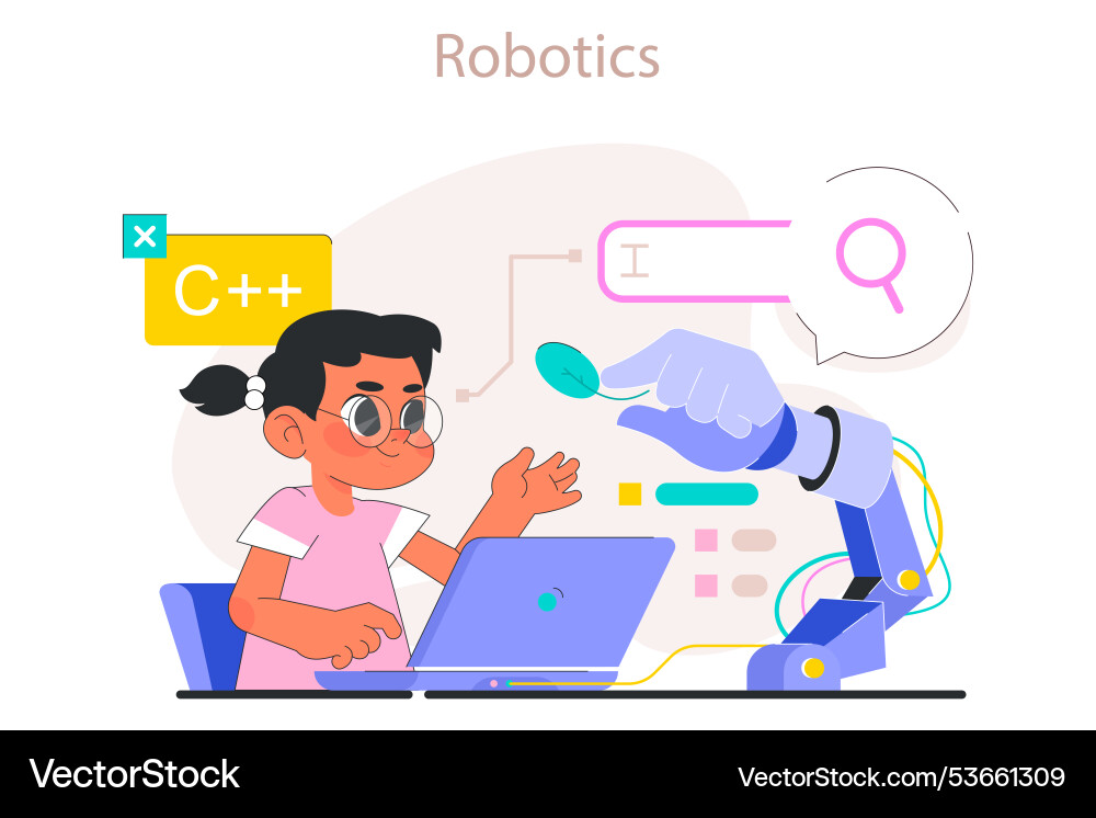 Kinder programmieren ai Technologien und Robotik Kinder programmieren ai Technologien und Robotik vektorbild