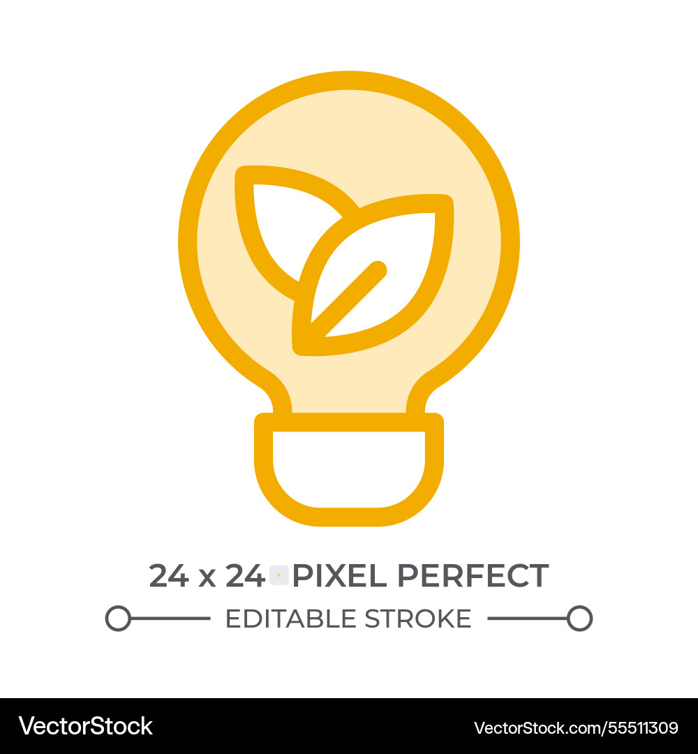 Lightbulb with leaves inside duotone color ui icon Lightbulb with leaves inside duotone color ui icon vector image