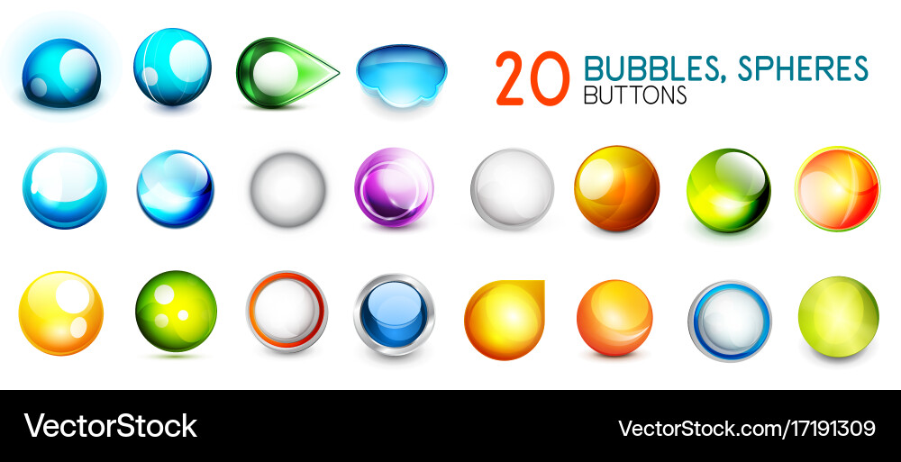 Mega collection of color sphere buttons vector image