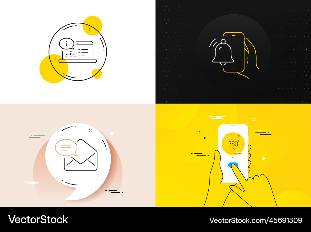 Minimal set of online documentation 360 degree Minimal set of online documentation 360 degree vector image
