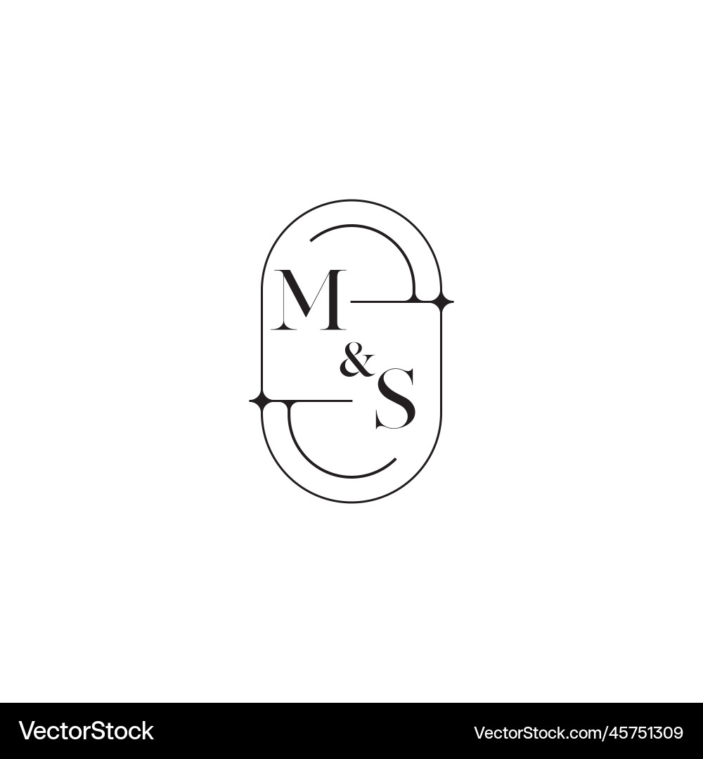 Ms line simple initial concept with high quality Ms line simple initial concept with high quality Vector Image