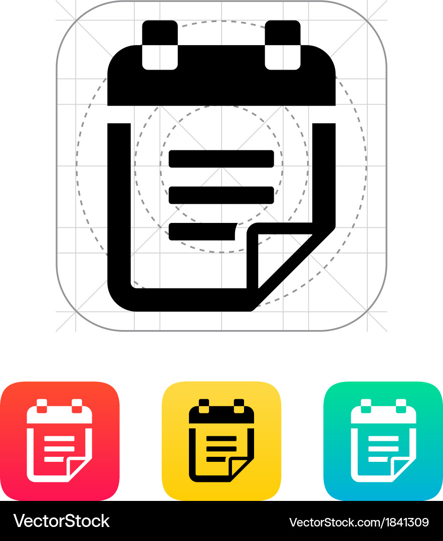 Notepad with text icon vector image