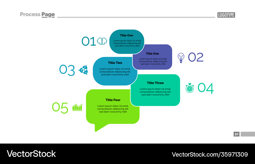 Option chart with five elements template Vector Image
